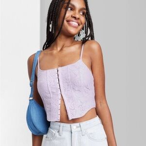 Women's Lace Corset Tank Top - Wild
Fable™ Violet Lace L new